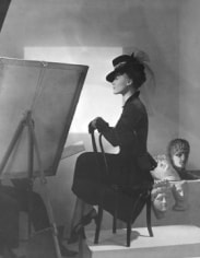 Horst, Fashion with Easel: Estrella Boisseau wearing a Reboux hat and Cartier jewelry, New York, 1938