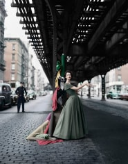 William Helburn, Dovima under the El, Dior, 1956