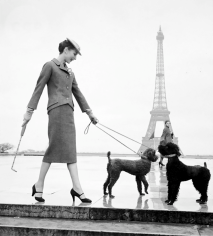 Louise Dahl-Wolfe, Jacqueline in Christian Dior Suit at the Eiffel Tower, Paris, France, 1950s