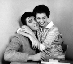 Bob Willoughby, Sophia Loren and Elvis Presley, Paramount Studios, 1958