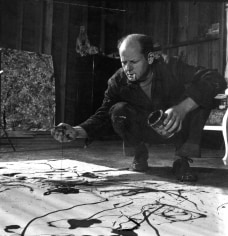 Martha Holmes, Jackson Pollock in his studio, Springs, Long Island, New York, 1949