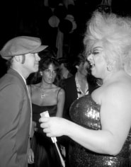Ron Galella Elton John and Divine attend the premiere party for the film Grease, Studio 54, New York, 1978