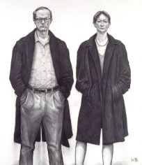 William Beckman Overcoats II, 1998 charcoal on paper 90 x 80 inches 100 x 90 inches, framed