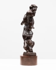 Chaim Gross, Cycle Acrobats, n.d., cast bronze, 10 x 3 x 3 1/2 inches with wooden base