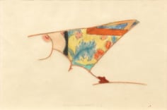 Tom Wesselmann, Study for Bedroom Painting #73 (SOLD), 1983, colored pencil on tracing paper, 3 3/8 x 5 1/8 inches