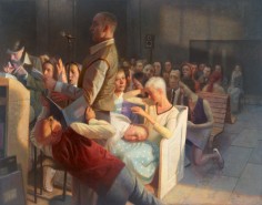 Paul Fenniak, Meeting, 2019-20, oil on canvas, 47 x 60 inches