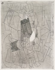 Pablo Picasso L'Homme au Chien, 1914 black and white etching 10 3/4 x 8 1/2 inches