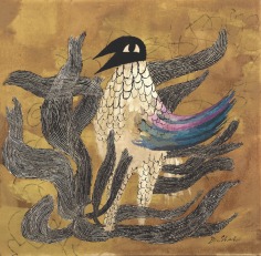 Ben Shahn, The Phoenix, c. 1952, gouache and ink on board, 16 x 16 inches