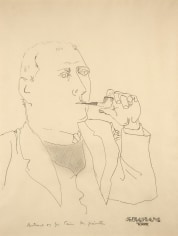 John Graham, Portrait of a Painter (Jo Cain), 1940, pencil on paper,&nbsp;16 1/2 x 13 inches