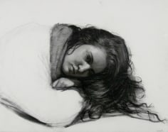 Steven Assael, Girl Resting on Arm, 2017, graphite and crayon on paper, 11 3/8 x 14 1/2 inches