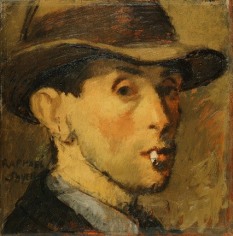 Raphael Soyer, Self-Portrait, c. 1930, oil on panel, 10 x 10 inches