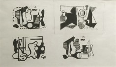 Ilya Bolotowsky, Untitled, Composition Studies (SOLD), c. 1930's, ink and pencil on paper, 16 x 21 inches