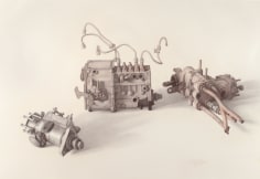 Claudio Bravo, Motores / Engines, 2008, pencil on paper, 29 1/8 x 42 7/8 inches