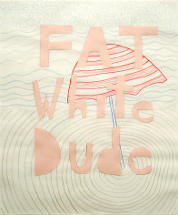 Michael C. Thorpe, Fat White Dude, 2022, cardstock and color pencil, 17 x 14 inches