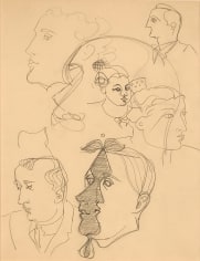 Faces, 1940, pencil on paper, 16 1/2 x 13 inches