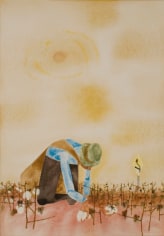 Robert Gwathmey, Picking Cotton, c. 1950, watercolor with pen and ink on wove paper, 19 3/4 x 13 5/8 inches