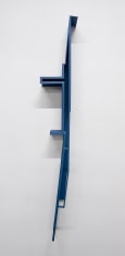 Charles Biederman, Untitled, 1980, blue paint, wood, 67 1/2 x 8 x 10 inches