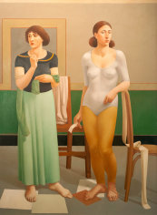 Two Standing Women, Greensleeves, 1982, oil on canvas, 60 x 44 inches