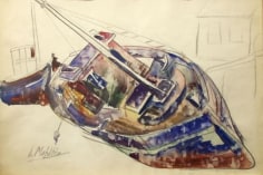 Jan Matulka Old Boat - New England, nd watercolor on paper 14 x 21 1/2 inches