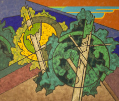 Image of sold oil painting by Easton Pribble Green Tree, Yellow Tree (1995).
