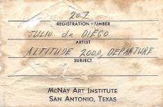 McNay label verso of Altitude 2000, Departure by Julio De Diego.