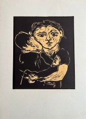 Image of lithograph of a mother and child by Hans Burkhardt.