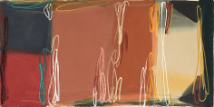 Image of Larry Zox's abstract painting &quot;Red Hot&quot;, on sale at Caldwell Gallery Hudson.