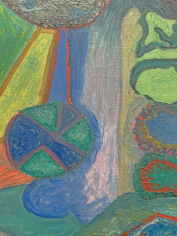 Closeup detail image from Max Schnitzler's untitled oil abstraction.