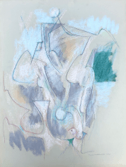 Image of untitled 1972 abstract figural pastel by Hans Burkhardt.