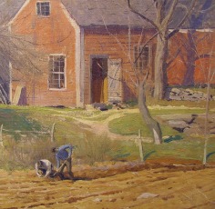 Detail of &quot;The Red House&quot; by Ogden Pleissner.