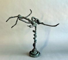 Image of sold bronze sculpture by Yulla Lipchitz Snake &amp; Bird Twined on Branch #1 (c.1973).