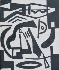 Image of sold untitled abstraction #976 in black by Vaclav Vytlacil.
