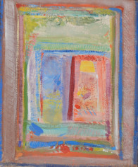 Image of Robert Natkin's abstract 1961 oil painting of an interior.