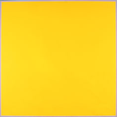 Image of Naohiko Inukai's 1965 painting No 1in yellow with thin stripes of lavender and other colors along the edges.