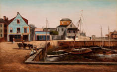 Image of Frank Shapleigh's 1889 painting &quot;The Plaza Basin, St. Augustine, Florida&quot;, on sale at Caldwell Gallery Hudson.