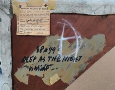 Label verso on &quot;Deep as the Night&quot; oil painting by John Von Wicht.