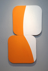 Leon Polk Smith, Constellation Orange-White, 1967, oil on canvas, 63 x 38 in.