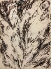 Drawing in black crayon on cream paper