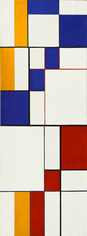 Leon Polk Smith, Diagonal Passage: Red-Blue-Yellow, 1949, Oil on canvas, 54 x 20 in.