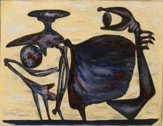 DAVID SMITH (1906-65), &ldquo;Untitled (two bony figures)&rdquo;, 1946  Oil on paperboard 23 1/4 x 30 in.