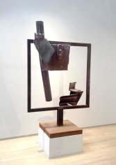 Abstract steel sculpture with brown patina
