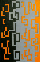 Grey-Yellow-Black Exchange, 1946, oil on canvas, 23 x 15 in.