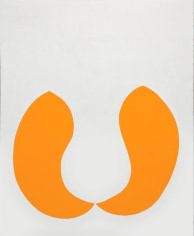 White and orange abstract painting