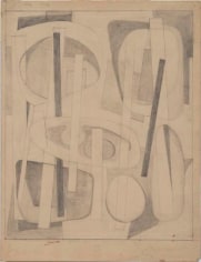 Alice Trumbull Mason, Drawing for &quot;Bearings Charted with Yellow,&quot; c. 1946, graphite on paper, 14 x 11 7/8 in.