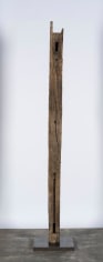 Kader Attia. Eternal Now, 2018.&nbsp;Wooden beams from traditional Korean houses, metal staples, metal plinth, 221.5 x 14 cm.&nbsp;Courtesy of the artist &amp;amp; Galerie Nagel Draxler, Berlin &amp;amp; PKM Gallery, Seoul.