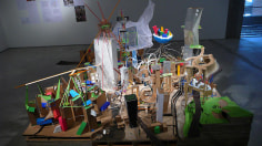 flyingCity. Very Well-done City,&nbsp;2007. Paper model installation/drawings, Size variable.&nbsp;Courtesy of the artist &amp;amp; PKM Gallery.