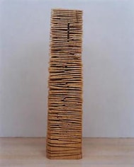 David Nash. Overlap Crack and Warp colum.&nbsp;Poplar, 141 x 34 x 30 cm.&nbsp;Courtesy of the artist &amp;amp; PKM Gallery.