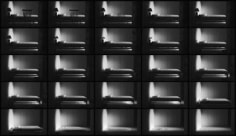 Jonas Dahlberg. Three Rooms: Three Rooms: Sequence Image Bedroom, 2008. Lambda prints mounted in black wooden boxes, 150 x 75 cm, Ed. of 12+2AP.