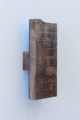 Joe Ovelman Gettin a Chubbie wood, plastic, reclaimed leather, 12 x 5.5 x 2.5 inches