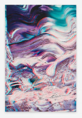 Hello World Problems, 2018. Acrylic dye, aluminum, WannaCry, 36 x 24 inches (91.4 x 61 cm)